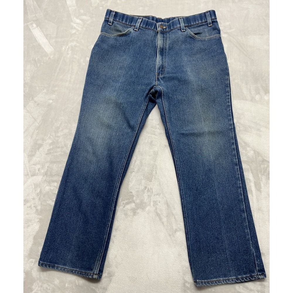 VTG Levis 530 Action Jean Men 38x29 Blue Wash Straight Leg Orange Tab made USA